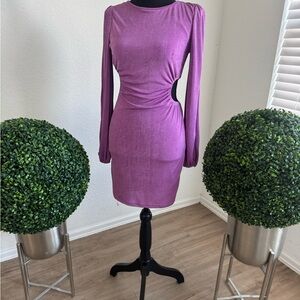 Elegant Purple Long Sleeve Dress